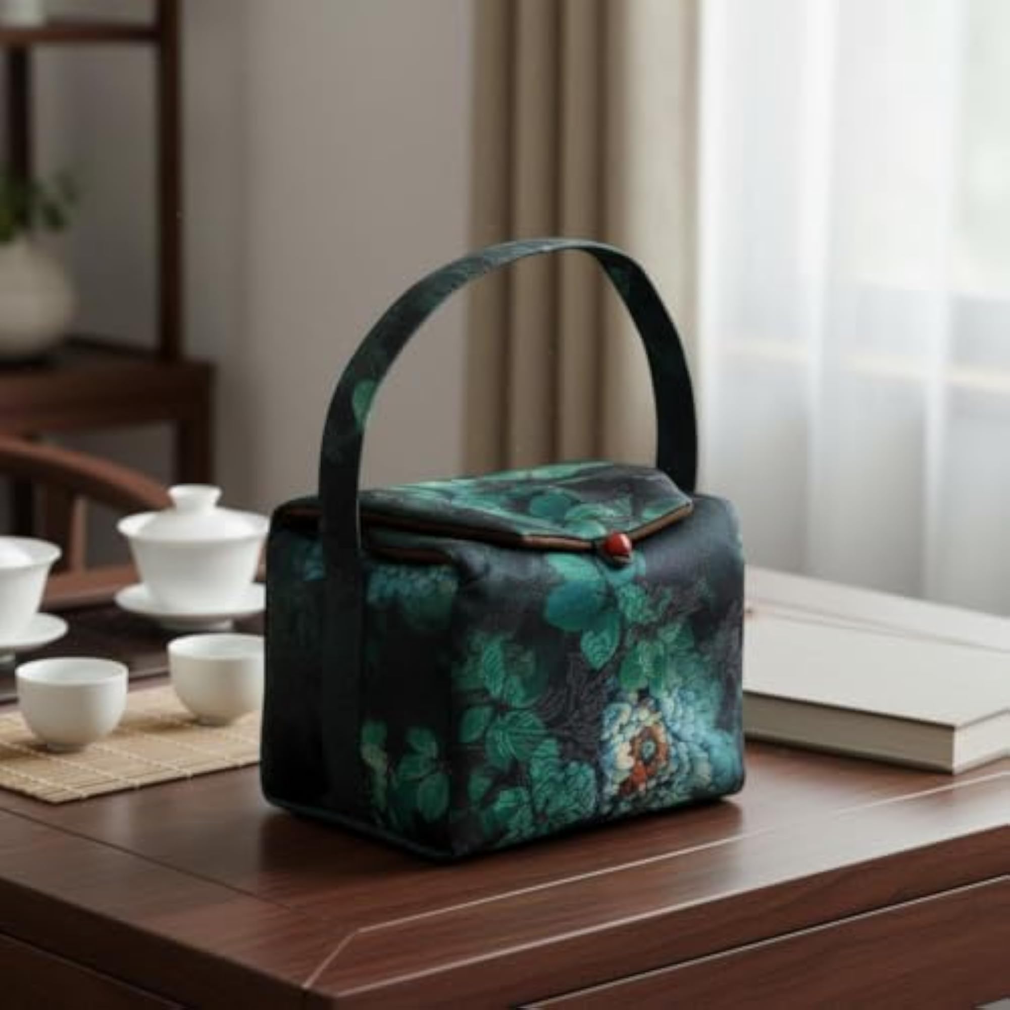 Portable Tea Ware Storage Case, Handmade Chinese Style